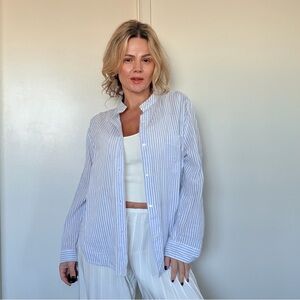 Almina Concept Oversized Striped Button Down Shirt